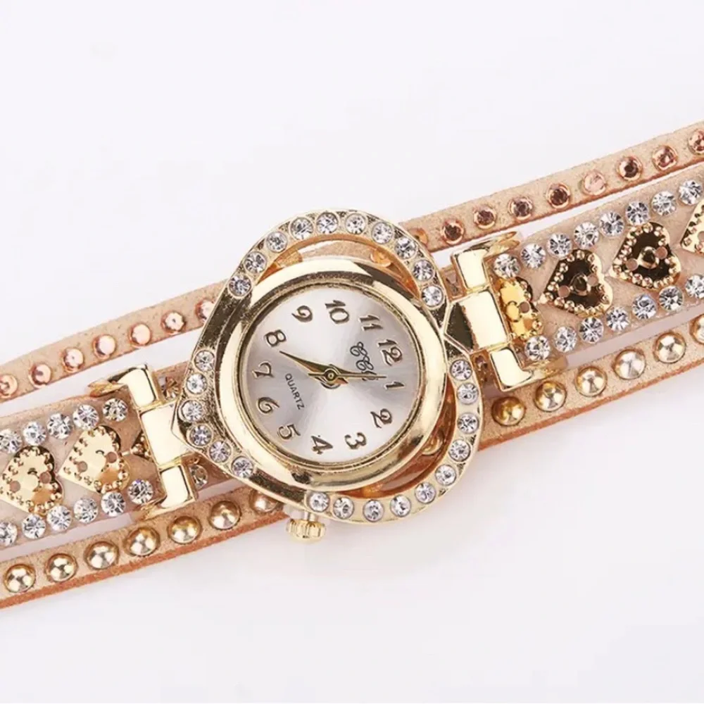 Heart & Rhinestone Watch Bracelet - Picture 4 of 4